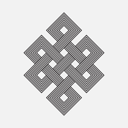 Intertwined pattern, square vector elementのイラスト素材