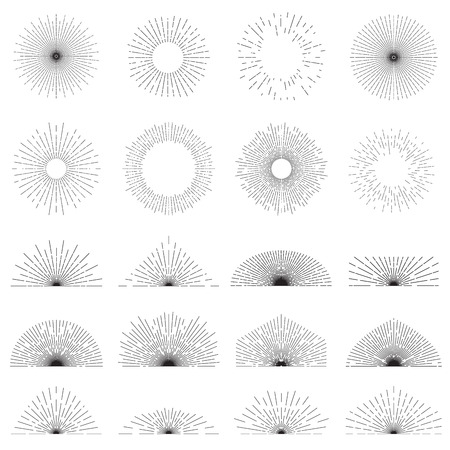 Sunburst collection, design elements, vector isolatedのイラスト素材