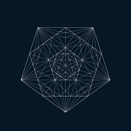 Geometric element, star shape, line design, vectorのイラスト素材