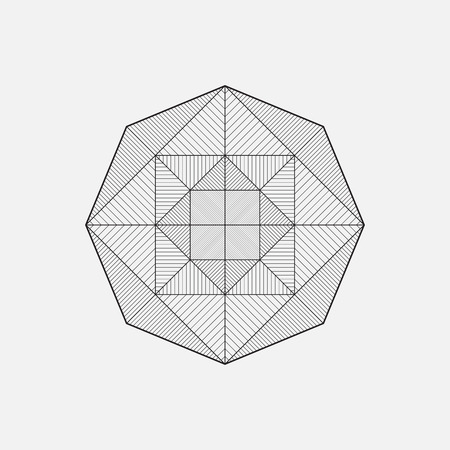 Geometric shape, star design, vector, line designのイラスト素材