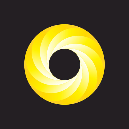 Loop sign, abstract yellow circle, vectorのイラスト素材