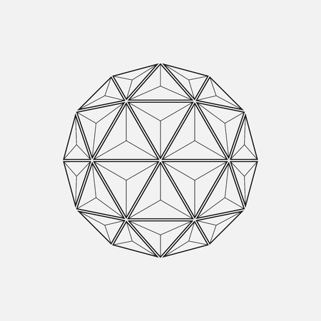 Geometrical sphere, line design, vectorのイラスト素材