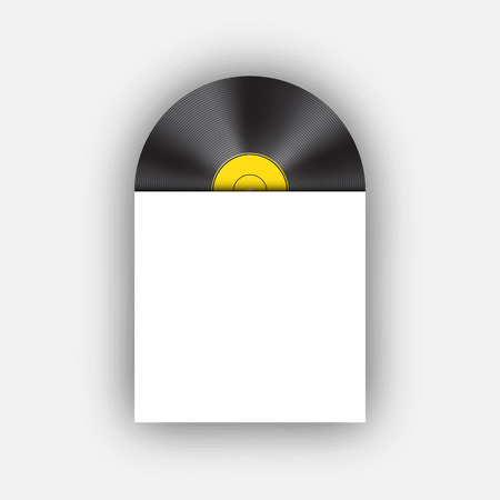 Vinyl record with cover, vectorのイラスト素材