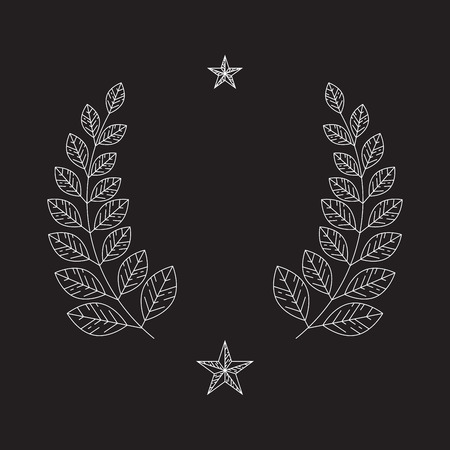 Laurel wreath, leaves, vector, line designのイラスト素材
