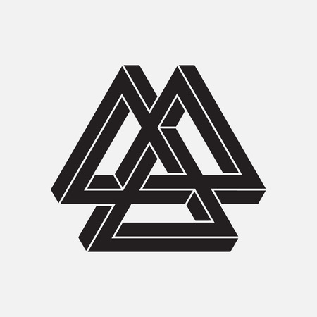 Optical illusion, triangles, geometric element, vector illustrationのイラスト素材