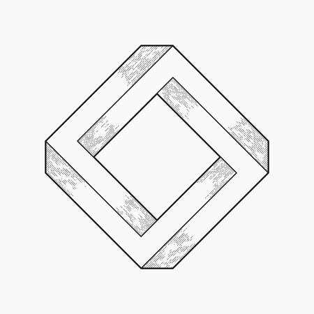 Impossible shape, square, line designのイラスト素材