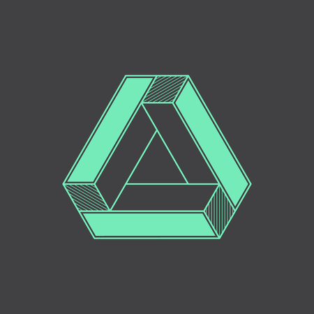 Geometric optical illusion, vector illustration, line design elementのイラスト素材