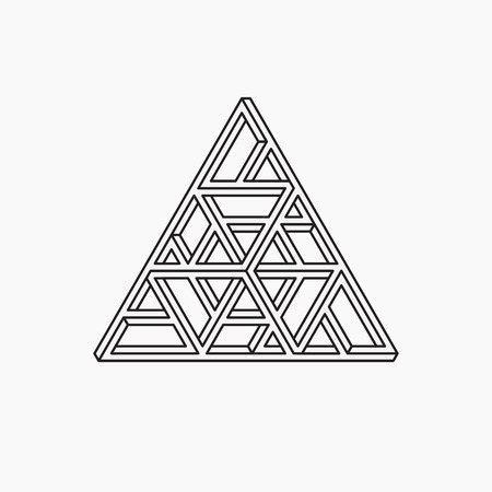 Impossible shape. Triangle. Line design. Vector illustration EPS 10のイラスト素材