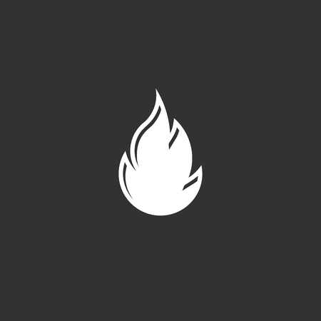 Flame icon, vector illustration. Isolated on white background. Black and white. EPS 10のイラスト素材
