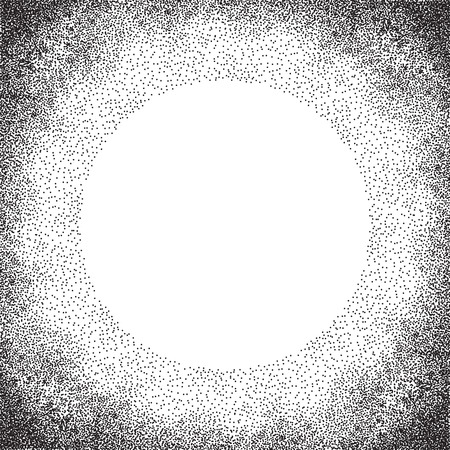Halftone circle with place for your design, polka dot background. Vector illustration