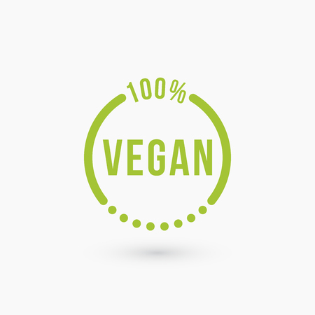 Vegan icon design. Isolated on white. Circle logo. Vector illustration EPS 10のイラスト素材