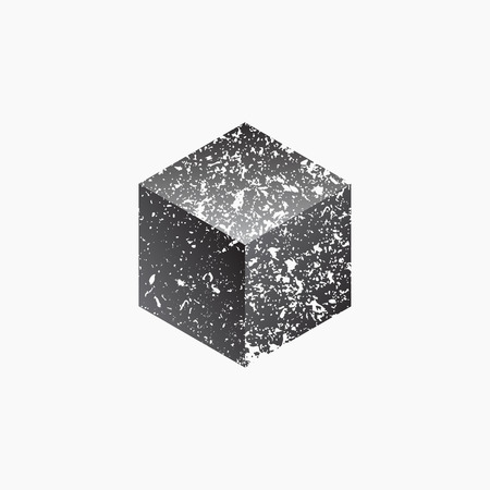 Cube isolated on white background. Grunge design. Vector illustration EPS 10のイラスト素材