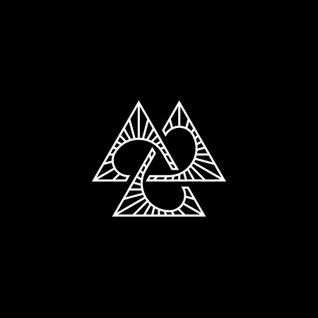 Triangles icon, vector illustration, line design