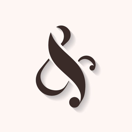 Ampersand icon with shadows, vector illustrationのイラスト素材
