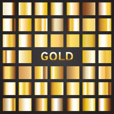 Set of gold gradients, vector illustrationのイラスト素材