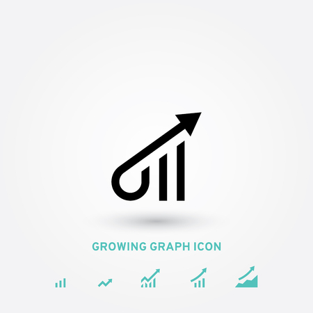 Growing graph icon, vector illustrationのイラスト素材