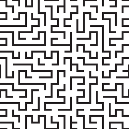 Maze background, seamless pattern, vector illustration of labyrinth, black and whiteのイラスト素材