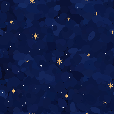 Starry night background, seamless pattern, vector illustrationのイラスト素材