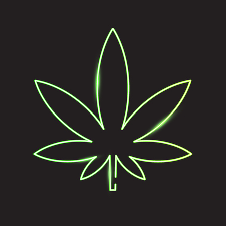 Marijuana, neon design. Vector illustrationのイラスト素材