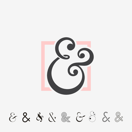 Set of Ampersands, vector illustrationのイラスト素材
