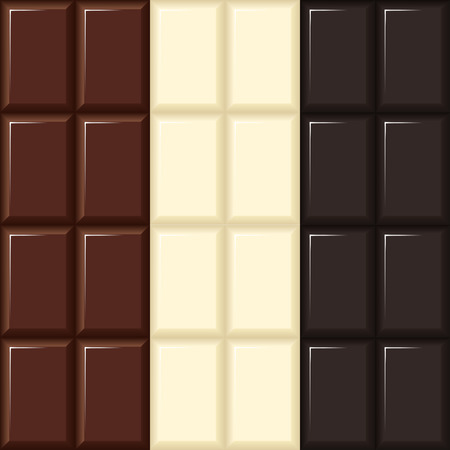 Chocolate background, white, dark, milk. Rectangle design. Vector illustration EPS 10. Seamless patternsのイラスト素材