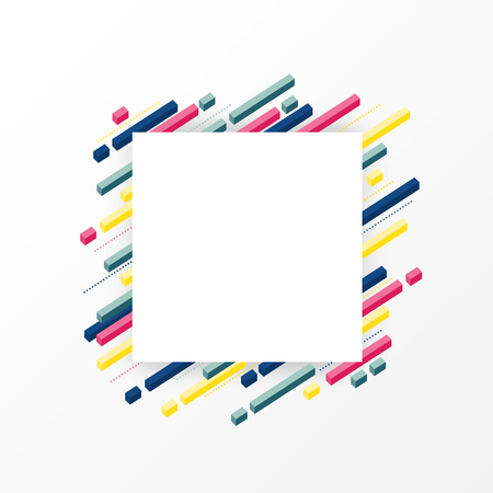 Geometric background with blank space, retro design, with colorful blocks, vector illustrationのイラスト素材