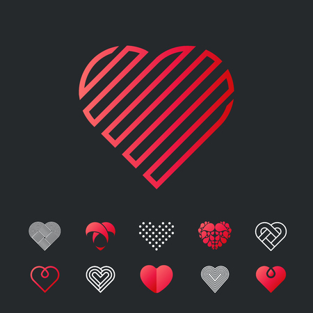 Heart, icon set. Vector illustration of simple design elementsのイラスト素材