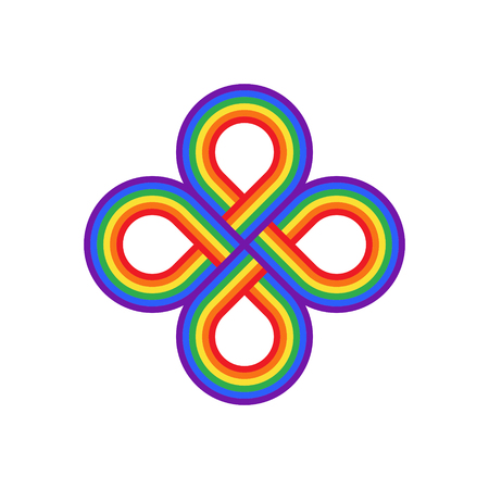 Geometric sign, rainbow design. Vector illustration isolated on white backgroundのイラスト素材