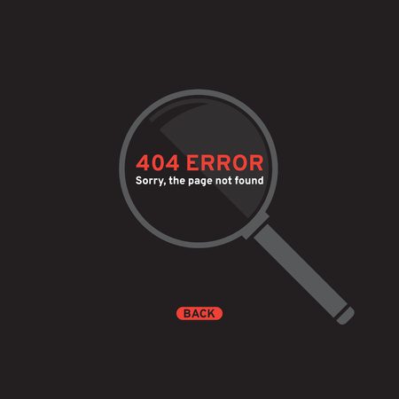 404 Error website background, magnifying glass icon. Vector illustrationのイラスト素材