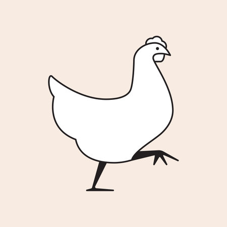Chicken icon. Line design. Vector illustrationのイラスト素材