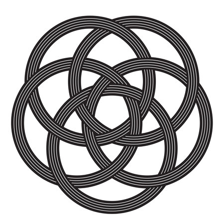 Intertwined circles, celtic knot.のイラスト素材