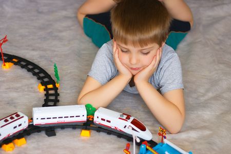 boy with toyの写真素材