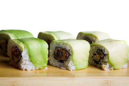 appetizing suhi isolated on the white backgrouundの写真素材