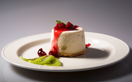 nice cheesecake on the plate の写真素材