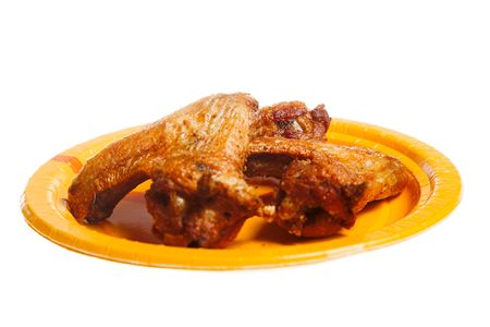 chicken fast food isolated on whiteの写真素材