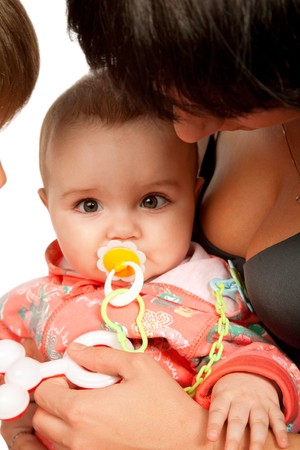 young family isolated on the white background