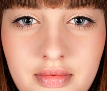 close up portrait of young beauty womanの写真素材
