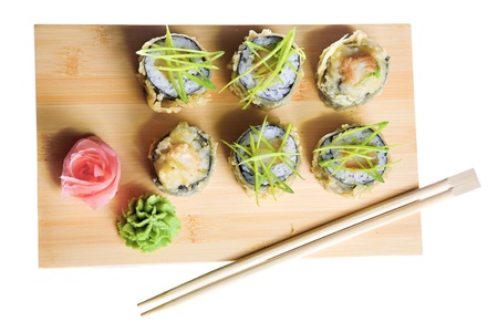 appetizing suhi isolated on the white backgrouundの写真素材