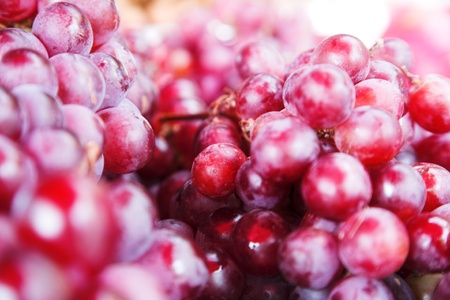closeup photo of grapes bunch in tropical marketの写真素材