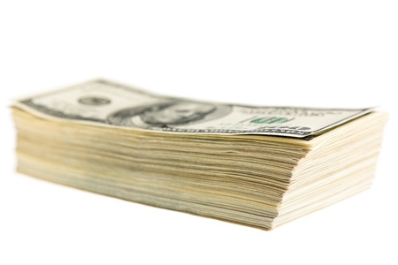 US Dollars isolated on whiteの写真素材