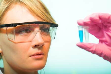 Young beauty girl in the modern laboratory