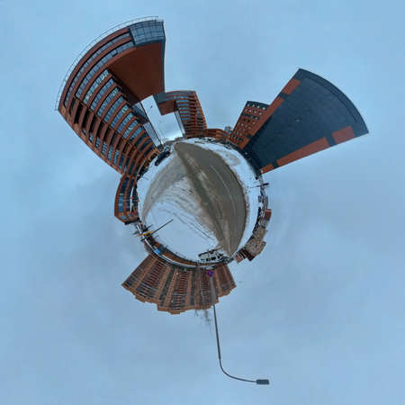 360 panorama for winter city Novosibirsk