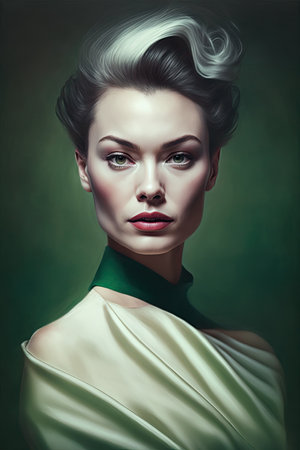 AI-generated imame of studio portrait of a beautiful attractive womanの素材