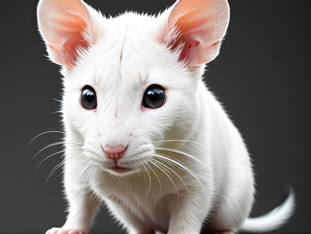 AI-generated image of white laboratory ratの素材