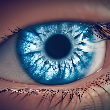 Close up detail beautiful female eye macro, fashion naturel makeup, AI-generated imageの素材