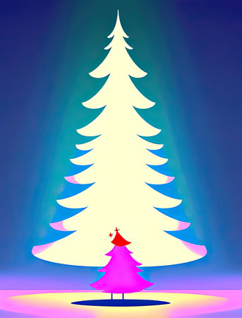 Holiday background with a Christmas tree. AI-generated imageの素材