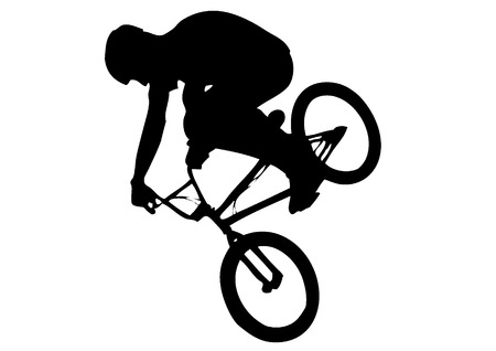 Flying bikerの写真素材