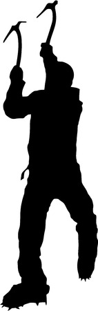 silhouette of a climber on iceのイラスト素材