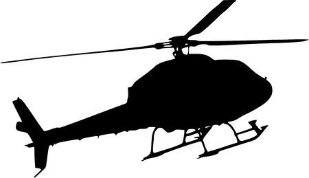 silhouette of a helicopter on white backgroundのイラスト素材