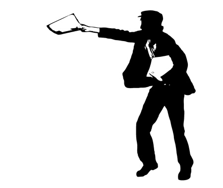 Paperboy with a newspaper in handのイラスト素材